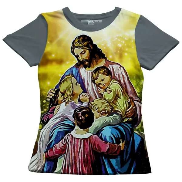 Camiseta Modelo Baby Look, Estampa; Jesus Vinde a Mim - Image 2