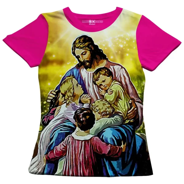 Camiseta Modelo Baby Look, Estampa; Jesus Vinde a Mim - Image 3