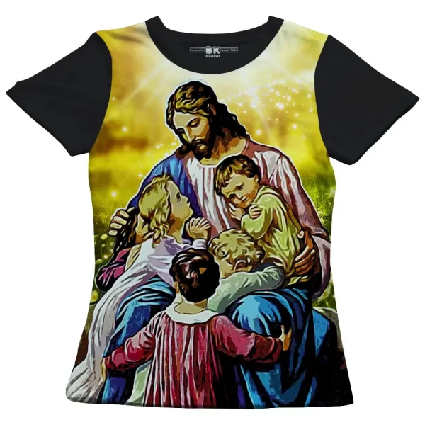 Camiseta Modelo Baby Look, Estampa; Jesus Vinde a Mim - Image 4