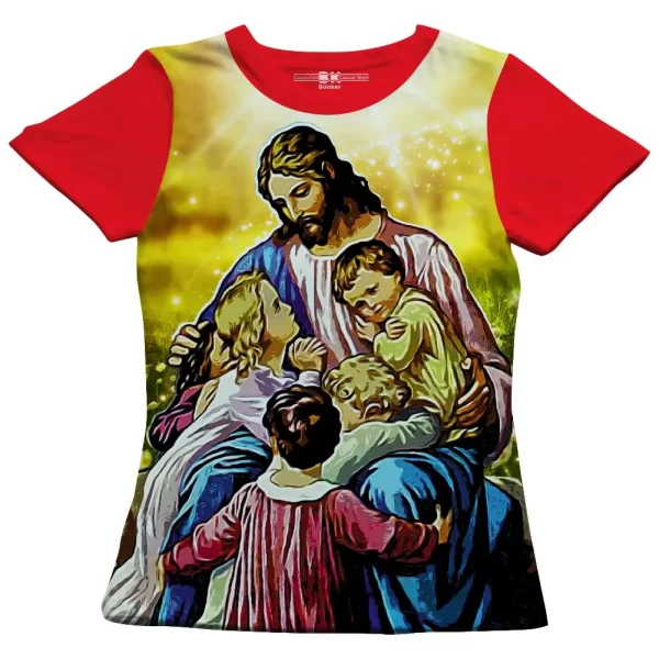 Camiseta Modelo Baby Look, Estampa; Jesus Vinde a Mim - Image 5