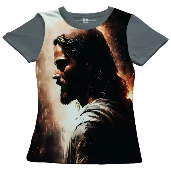 Camiseta Modelo Baby Look, Estampa; Momento com Jesus - Image 2