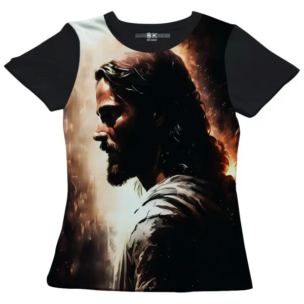 Camiseta Modelo Baby Look, Estampa; Momento com Jesus - Image 4