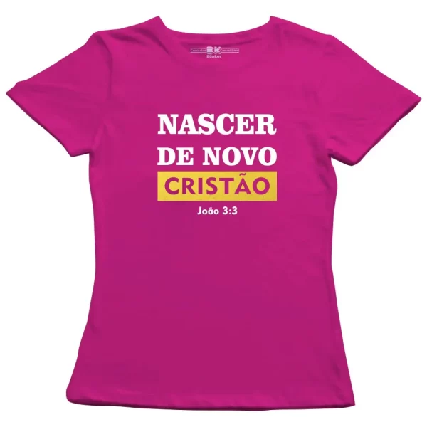 Camiseta Modelo Baby Look, Estampa; Nascer de Novo Cristão - Image 4