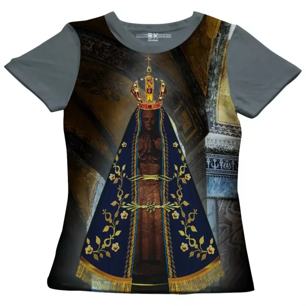 Camiseta Modelo Baby Look, Estampa; Nossa Senhora Aparecida - Image 2