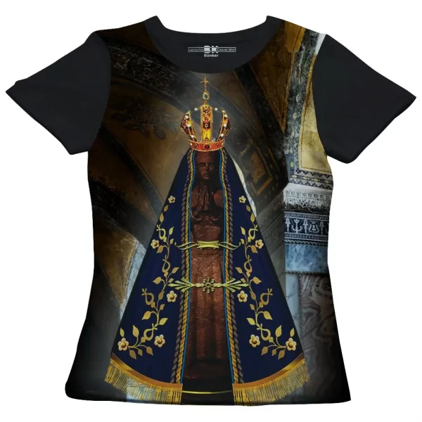 Camiseta Modelo Baby Look, Estampa; Nossa Senhora Aparecida - Image 4