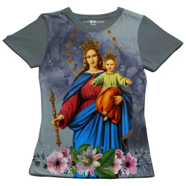 Camiseta Modelo Baby Look, Estampa; Nossa Senhora Auxiliadora - Image 2