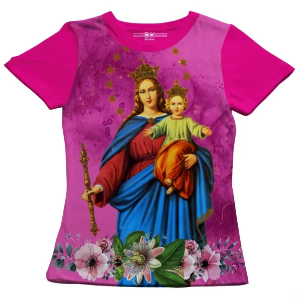 Camiseta Modelo Baby Look, Estampa; Nossa Senhora Auxiliadora - Image 3