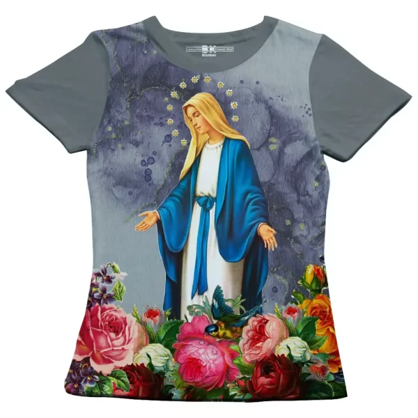 Camiseta Modelo Baby Look, Estampa; Nossa Senhora das Graças - Image 2