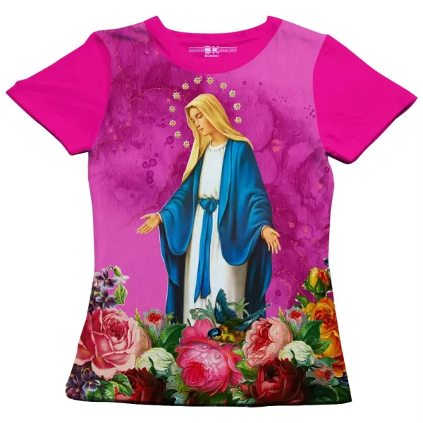 Camiseta Modelo Baby Look, Estampa; Nossa Senhora das Graças - Image 3