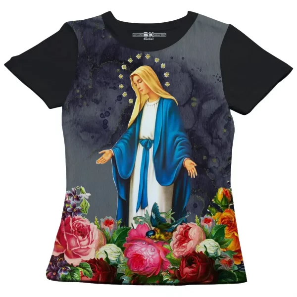 Camiseta Modelo Baby Look, Estampa; Nossa Senhora das Graças - Image 4