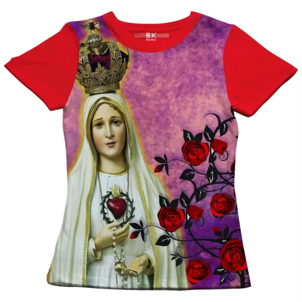 Camiseta Modelo Baby Look, Estampa; Nossa Senhora de Fátima - Image 2