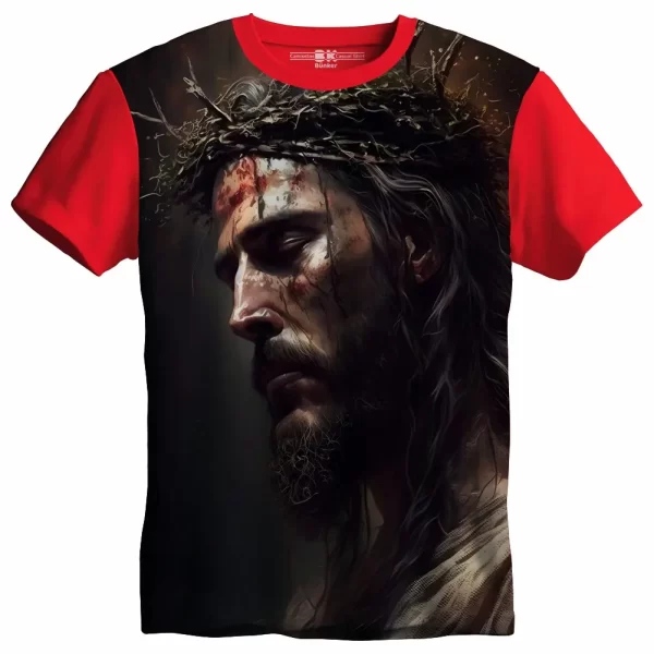 Camiseta Modelo Tradicional, Estampa; com Coroa de Espinhos - Image 5