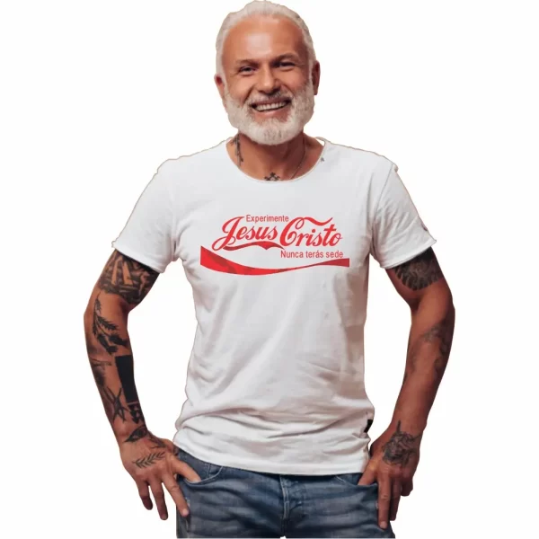 Camiseta Modelo Tradicional, Estampa; Experimente Jesus Cristo