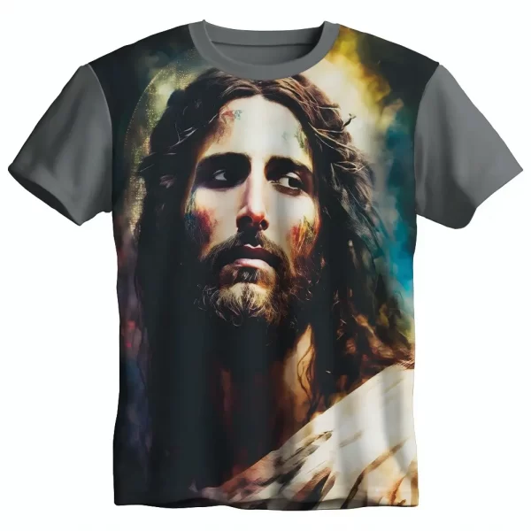 Camiseta Modelo Tradicional, Estampa; Face de Jesus - Image 2