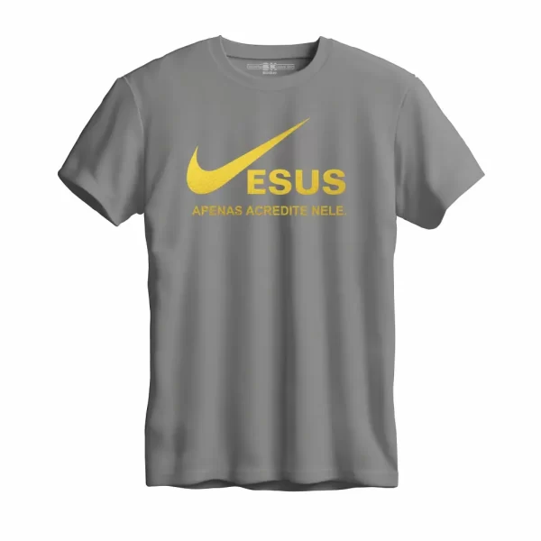 Camiseta Modelo Tradicional, Estampa; Jesus. Apenas Acredite Nele - Image 2