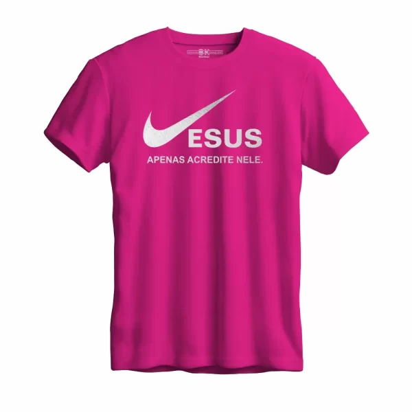 Camiseta Modelo Tradicional, Estampa; Jesus. Apenas Acredite Nele - Image 3