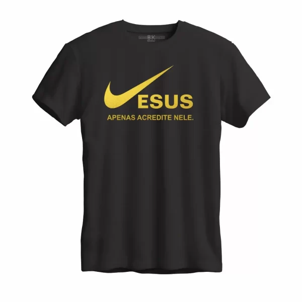 Camiseta Modelo Tradicional, Estampa; Jesus. Apenas Acredite Nele - Image 4