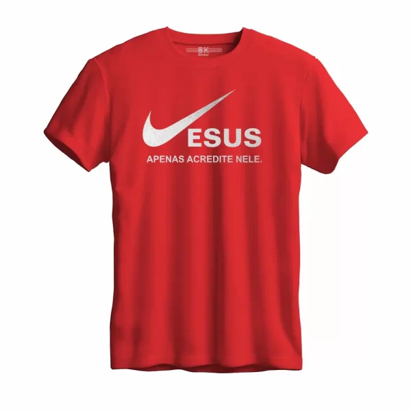 Camiseta Modelo Tradicional, Estampa; Jesus. Apenas Acredite Nele - Image 5