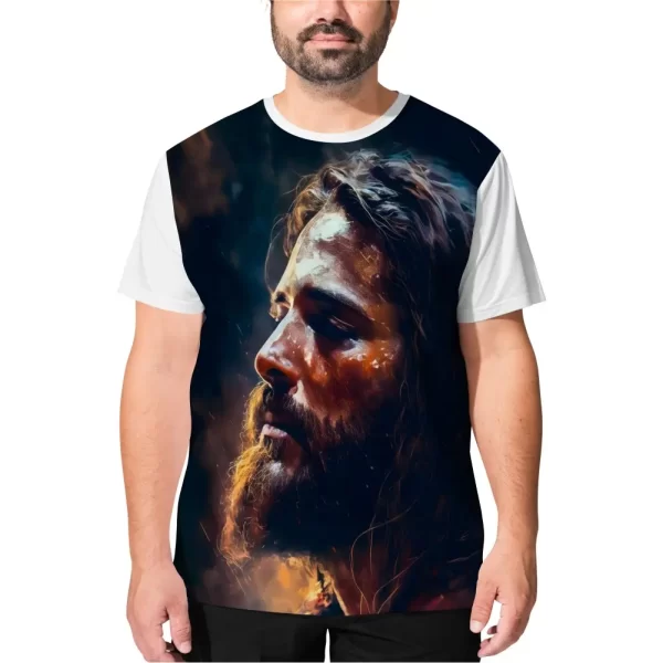 Camiseta Modelo Tradicional, Estampa; Jesus é a Luz