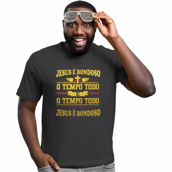 Camiseta Modelo Tradicional, Estampa; Jesus é Bondoso