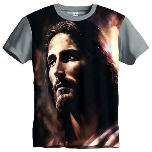 Camiseta Modelo Tradicional, Estampa; Jesus Reflexão - Image 2