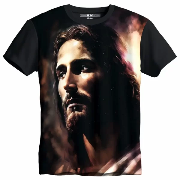 Camiseta Modelo Tradicional, Estampa; Jesus Reflexão - Image 4