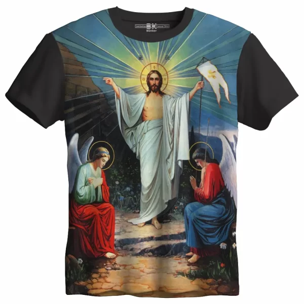 Camiseta Modelo Tradicional, Estampa; Jesus Ressurreição - Image 4