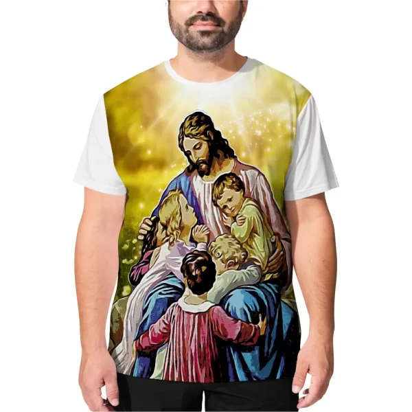 Camiseta Modelo Tradicional, Estampa; Jesus Vinde a Mim