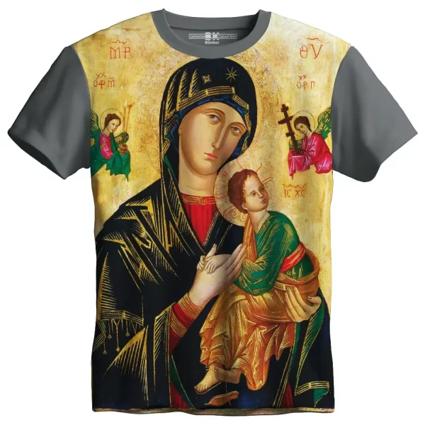 Camiseta Modelo Tradicional, Estampa; Mãe do Perpétuo Socorro - Image 2