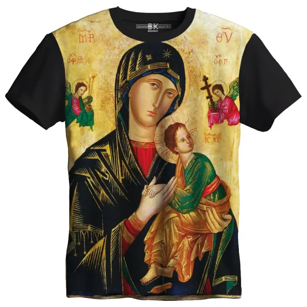 Camiseta Modelo Tradicional, Estampa; Mãe do Perpétuo Socorro - Image 4