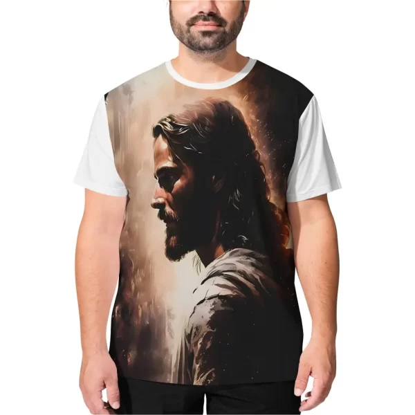 Camiseta Modelo Tradicional, Estampa; Momento com Jesus