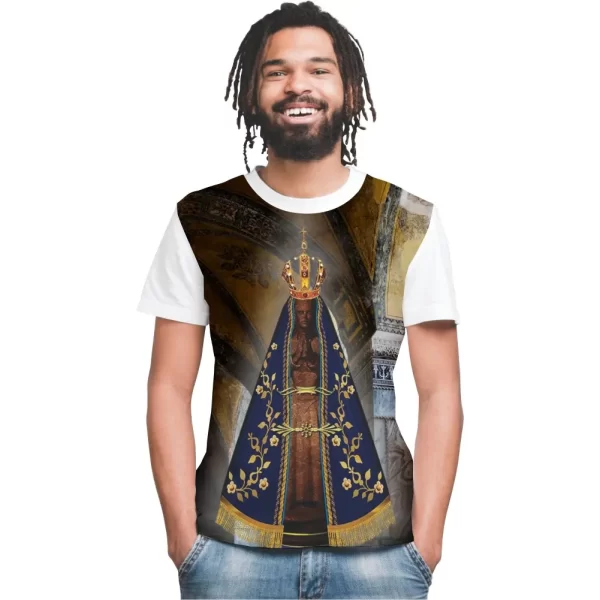 Camiseta Modelo Tradicional, Estampa; Nossa Senhora Aparecida