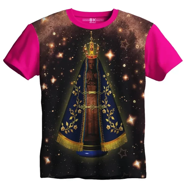 Camiseta Modelo Tradicional, Estampa; Nossa Senhora Aparecida Iluminando - Image 3