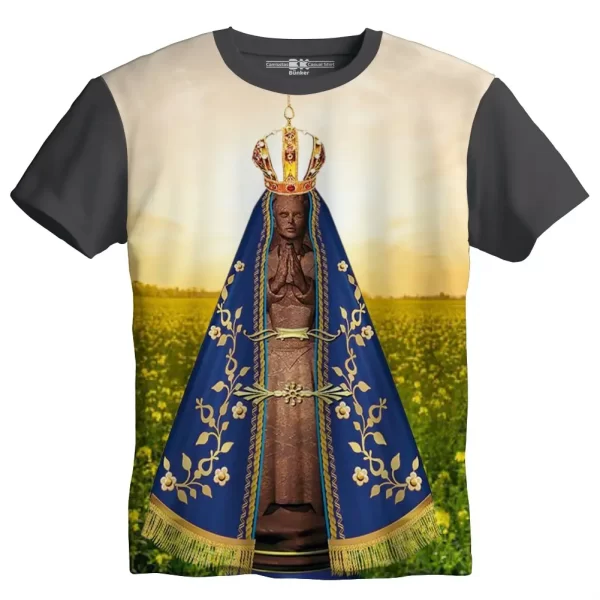 Camiseta Modelo Tradicional, Estampa; Nossa Senhora Aparecida Protetora - Image 4