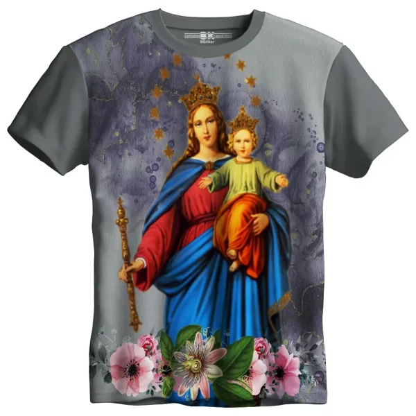 Camiseta Modelo Tradicional, Estampa; Nossa Senhora Auxiliadora - Image 2