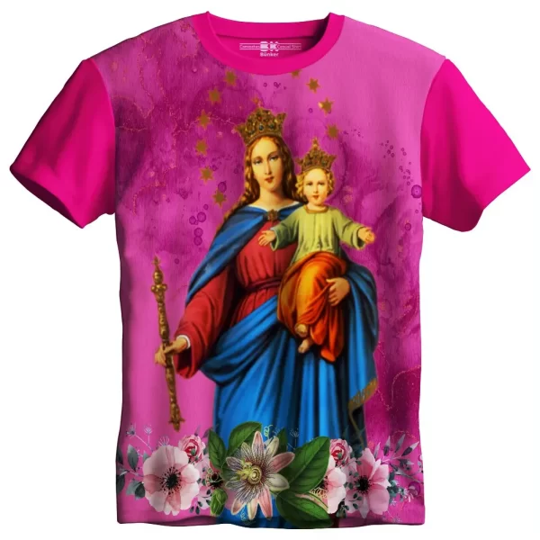 Camiseta Modelo Tradicional, Estampa; Nossa Senhora Auxiliadora - Image 3