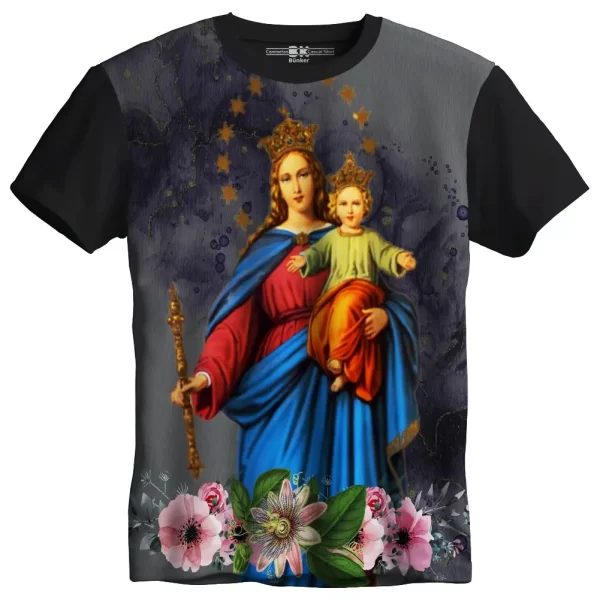 Camiseta Modelo Tradicional, Estampa; Nossa Senhora Auxiliadora - Image 4