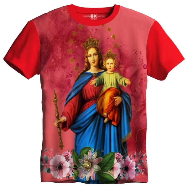 Camiseta Modelo Tradicional, Estampa; Nossa Senhora Auxiliadora - Image 5