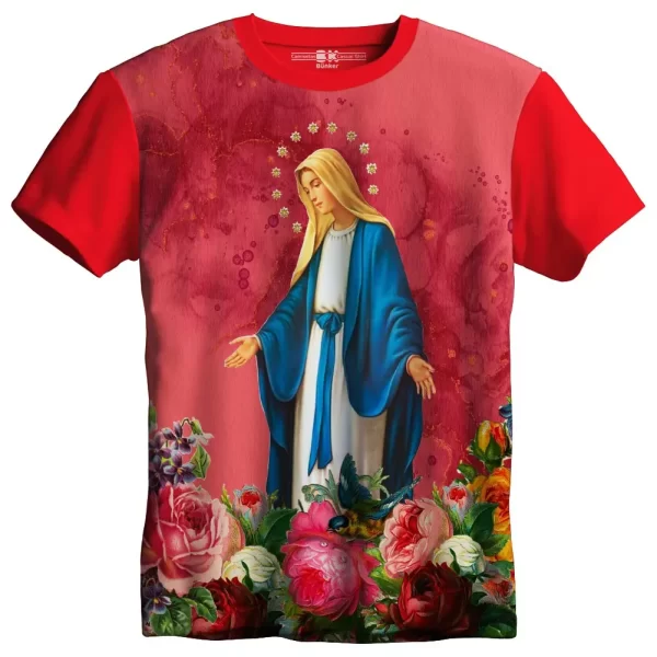 Camiseta Modelo Tradicional, Estampa; Nossa Senhora das Graças - Image 5