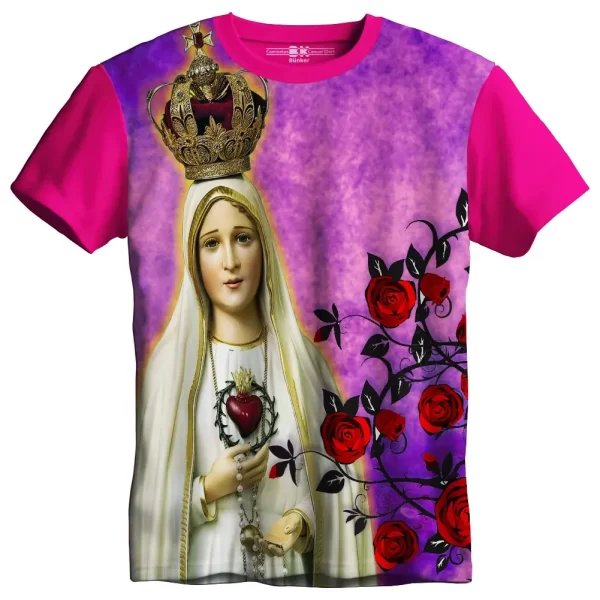 Camiseta Modelo Tradicional, Estampa; Nossa Senhora de Fátima - Image 3