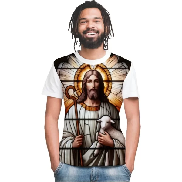 Camiseta Modelo Tradicional, Estampa; Pastor Jesus