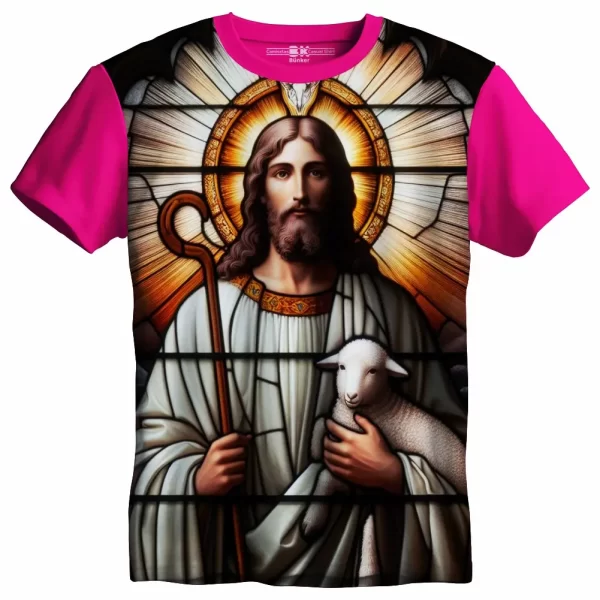 Camiseta Modelo Baby Look, Estampa; Pastor Jesus - Image 3