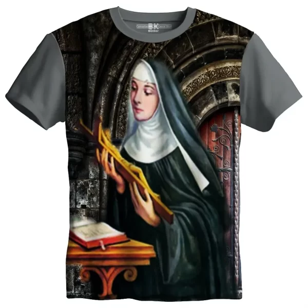 Camiseta Modelo Tradicional, Estampa; Santa Rita de Cássia - Image 2