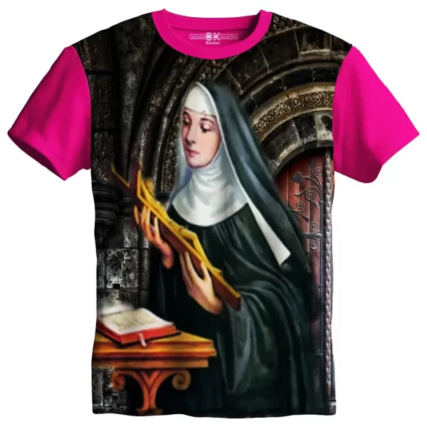 Camiseta Modelo Tradicional, Estampa; Santa Rita de Cássia - Image 3