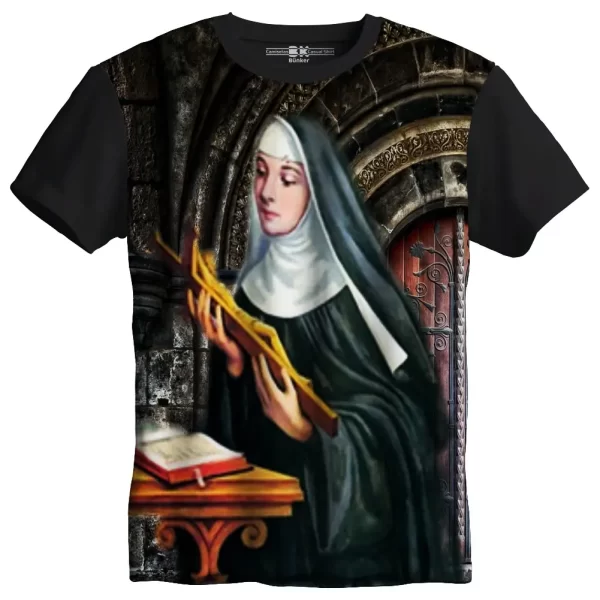 Camiseta Modelo Tradicional, Estampa; Santa Rita de Cássia - Image 4