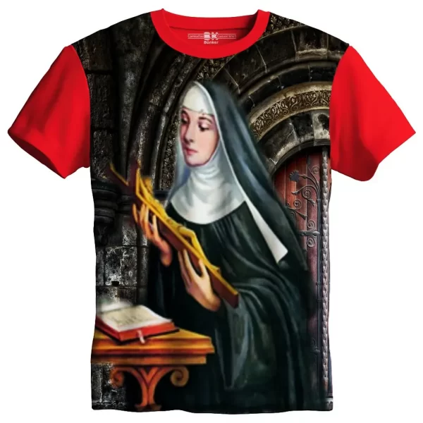 Camiseta Modelo Tradicional, Estampa; Santa Rita de Cássia - Image 5