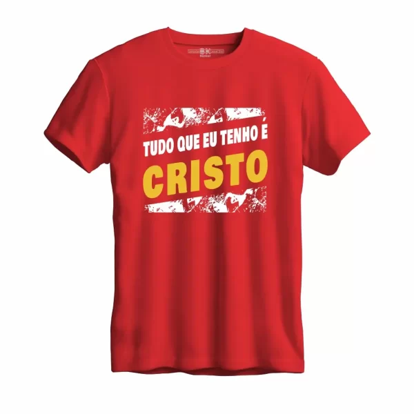 Camiseta Modelo Tradicional, Estampa; Tudo que Tenho é Jesus Cristo - Image 2