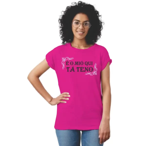 Camiseta com Sotaque Mineiro, Silk com a Frase é o Mió Qui Tá Teno, Modelo Feminino, Baby Look - Image 3