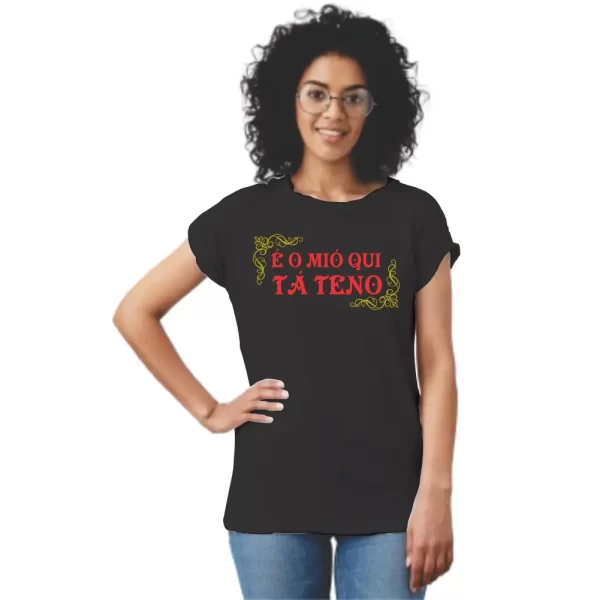 Camiseta com Sotaque Mineiro, Silk com a Frase é o Mió Qui Tá Teno, Modelo Feminino, Baby Look - Image 4