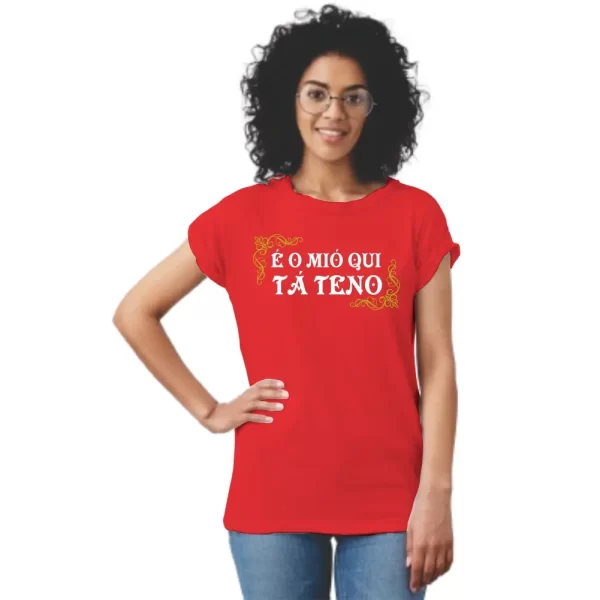 Camiseta com Sotaque Mineiro, Silk com a Frase é o Mió Qui Tá Teno, Modelo Feminino, Baby Look - Image 5